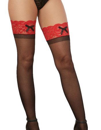 Γυναικείες κάλτσες με δαντέλα και σιλικόνη Γυναικείες κάλτσες με δαντέλα και σιλικόνη