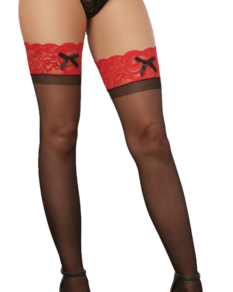 Γυναικείες κάλτσες με δαντέλα και σιλικόνη Γυναικείες κάλτσες με δαντέλα και σιλικόνη