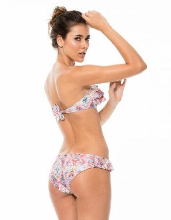 Μαγιό μπικίνι στράπλες με βολάν Μαγιό μπικίνι στράπλες με βολάν