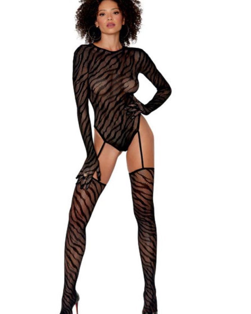 Σέξι κορμάκι με ζαρτιέρες, κάλτσες και γάντια Σέξι κορμάκι με ζαρτιέρες, κάλτσες και γάντια