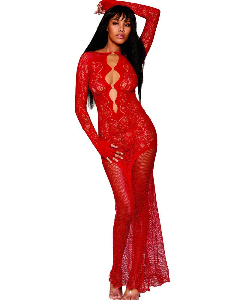 Σέξι γυναικείο μακρύ φόρεμα με μανίκια! Σέξι γυναικείο μακρύ φόρεμα με μανίκια!