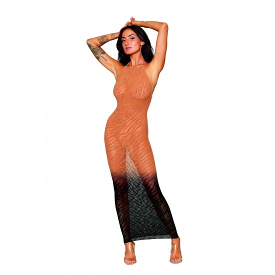Dreamgirl - Σέξι μακρύ φόρεμα χωρίς ραφές ζέμπρα Dreamgirl - Σέξι μακρύ φόρεμα χωρίς ραφές ζέμπρα