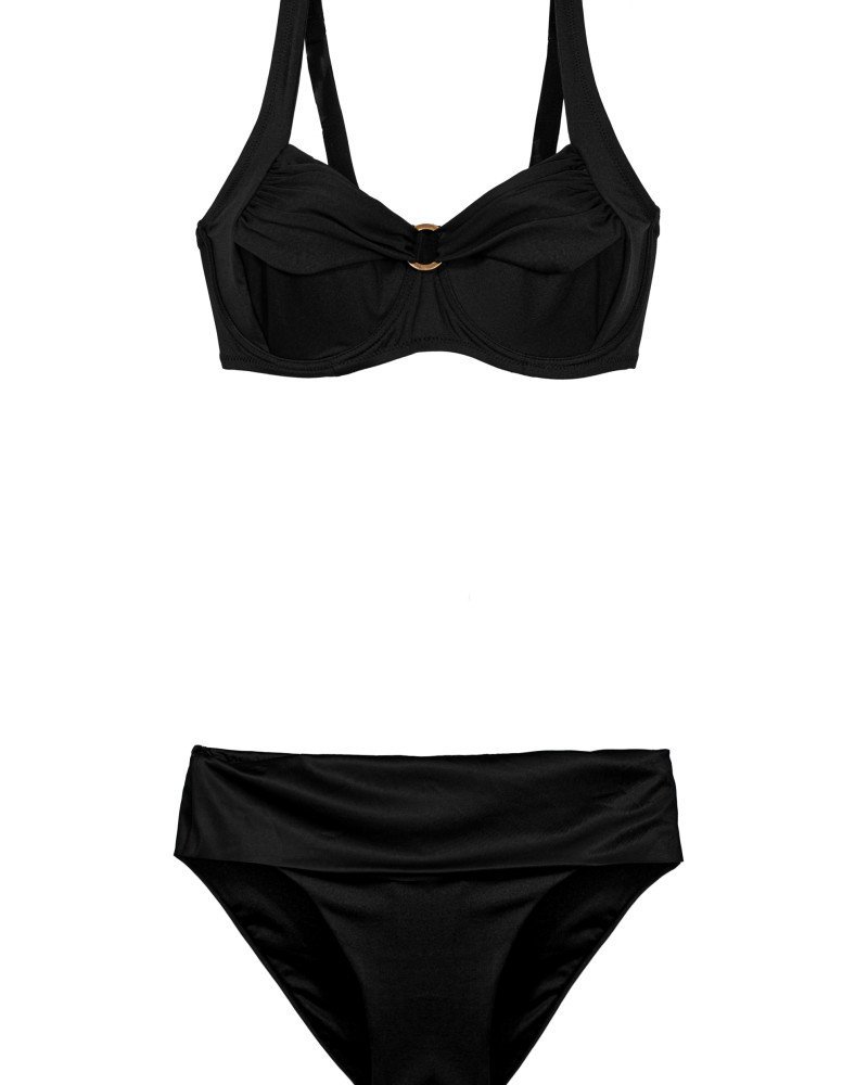 Γυναικείο Μαγιό Σλιπ ψηλόμεσο με μπάσκα