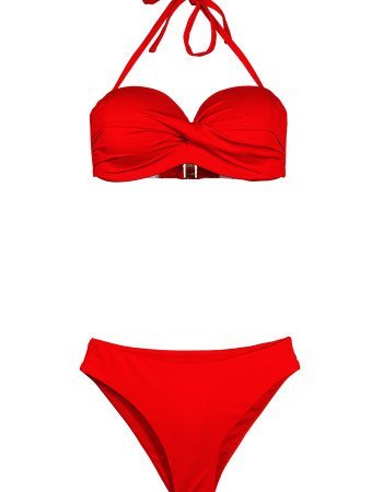 Μαγιό σουτιέν στράπλες με σούρα Cup D Μαγιό σουτιέν στράπλες με σούρα Cup D