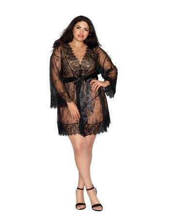 Sexy δαντελένια μαύρη ρόμπα Dreamgirl! Sexy δαντελένια μαύρη ρόμπα Dreamgirl!