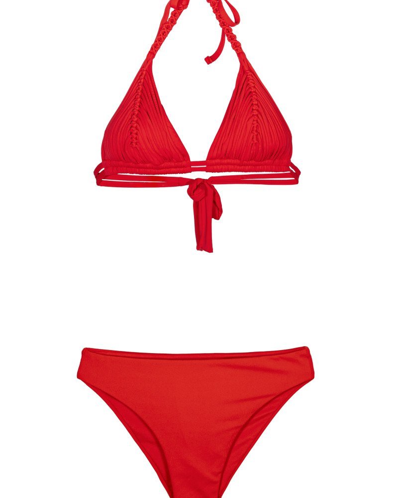 Γυναικείο Μαγιό Τοπ Τρίγωνο Μακράμε Cup B & Ψηλόμεσο Σλιπ Γυναικείο Μαγιό Τοπ Τρίγωνο Μακράμε Cup B & Ψηλόμεσο Σλιπ