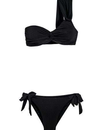 Μαγιό γυναικείο σουτιέν μαύρο με ένα ώμο. Μαγιό γυναικείο σουτιέν μαύρο με ένα ώμο.