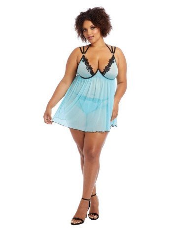 Sexy babydoll με Βενετσιάνικη δαντέλα plus size Sexy babydoll με Βενετσιάνικη δαντέλα plus size