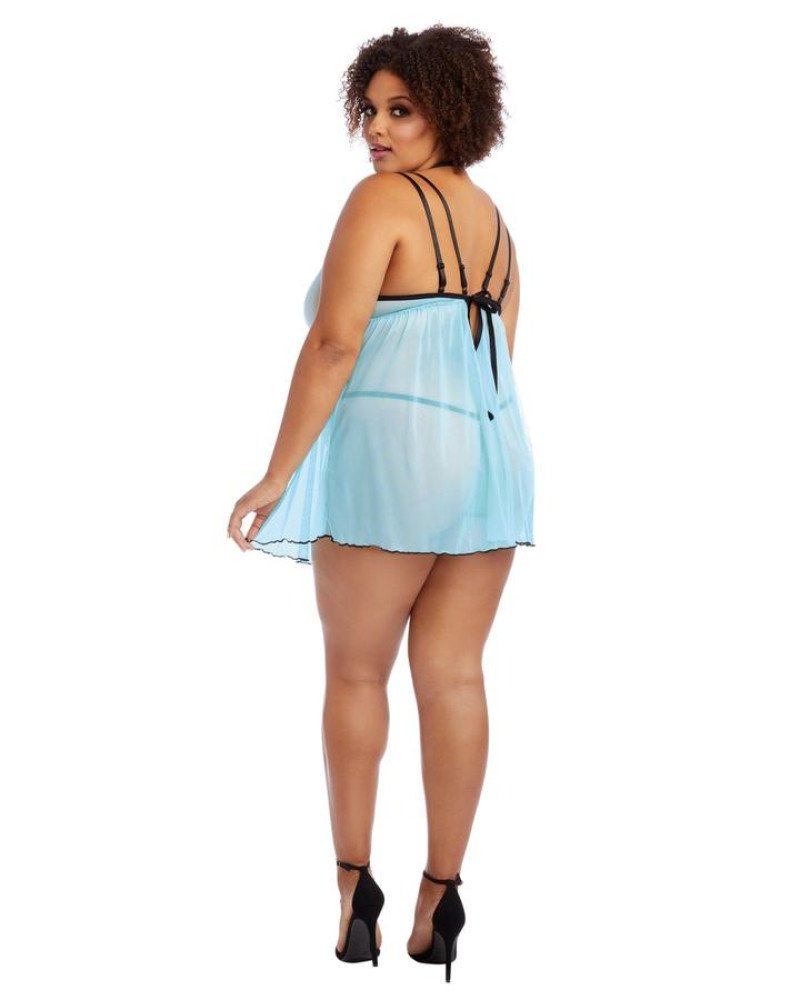 Sexy babydoll με Βενετσιάνικη δαντέλα plus size Sexy babydoll με Βενετσιάνικη δαντέλα plus size