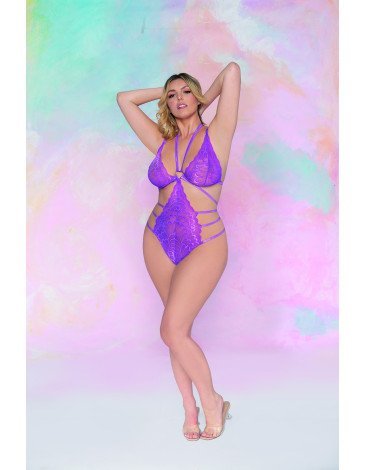 Σέξι γυναικείο δαντελένιο κορμάκι με λουράκια