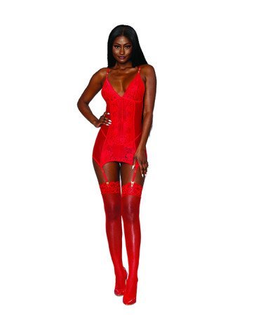 Σέξι εφαρμοστό babydoll με εσώρουχο και ζαρτιέρες Σέξι εφαρμοστό babydoll με εσώρουχο και ζαρτιέρες