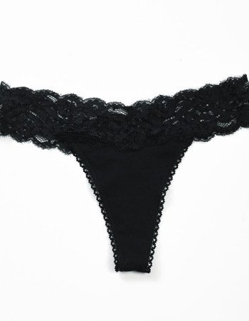 Γυναικείο βαμβακερό εσώρουχο στρινγκ σε μαύρο και κόκκινο!