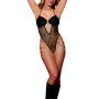Dreamgirl γυναικείο κορμάκι από Faux-δέρμα και δίχτυ