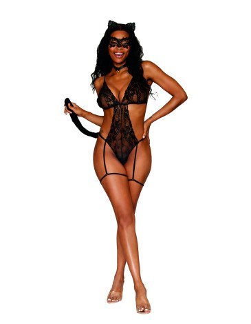 Σέξι γυναικεία στολή γάτα "Frisky Kitty" από δαντέλα Σέξι γυναικεία στολή γάτα "Frisky Kitty" από δαντέλα