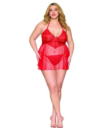 Σέξι σετ γυναικείο Babydoll και ασορτί εσώρουχο