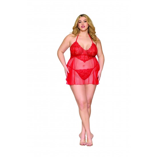 Σέξι σετ γυναικείο Babydoll και ασορτί εσώρουχο