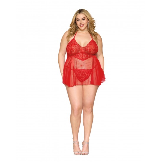 Σέξι σετ γυναικείο Babydoll και ασορτί εσώρουχο