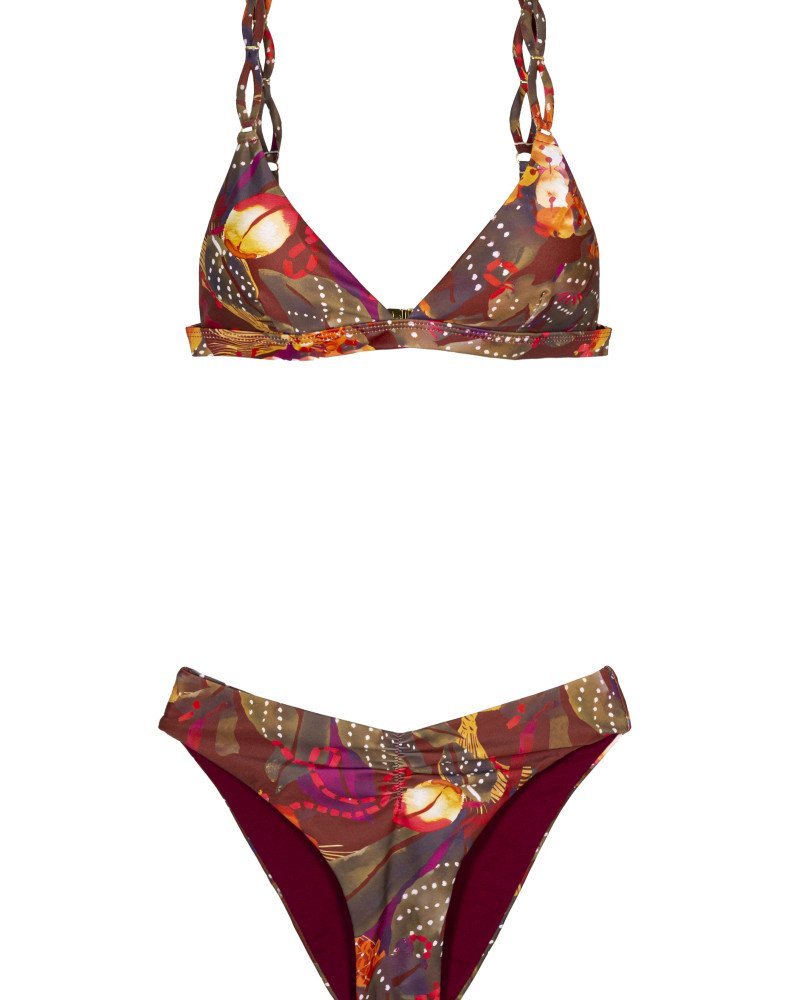 Γυναικείο Μαγιό εμπριμέ Τοπ Τρίγωνο Cup B & Ψηλόμεσο Σλιπ Γυναικείο Μαγιό εμπριμέ Τοπ Τρίγωνο Cup B & Ψηλόμεσο Σλιπ