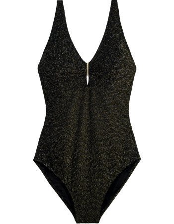 Γυναικείο Μαγιό Ολόσωμο Ανάγλυφο μαύρο-χρυσό Γυναικείο Μαγιό Ολόσωμο Ανάγλυφο μαύρο-χρυσό