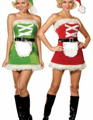 Χριστουγεννιάτικη γυναικεία στολή 3 τεμαχίων διπλής όψης Χριστουγεννιάτικη γυναικεία στολή 3 τεμαχίων διπλής όψης