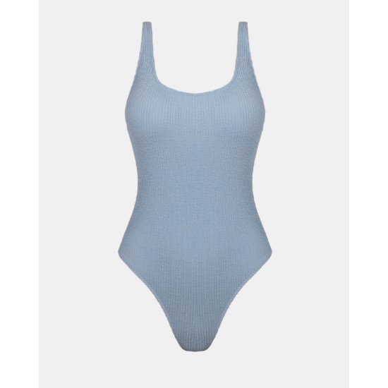 Γυναικείο Μαγιό Ολόσωμο γκοφρέ Baby Blue Γυναικείο Μαγιό Ολόσωμο γκοφρέ Baby Blue