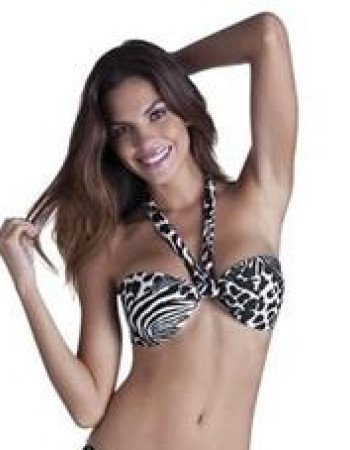 Μαγιό γυναικείο σουτιέν στράπλες εμπριμέ Μαγιό γυναικείο σουτιέν στράπλες εμπριμέ